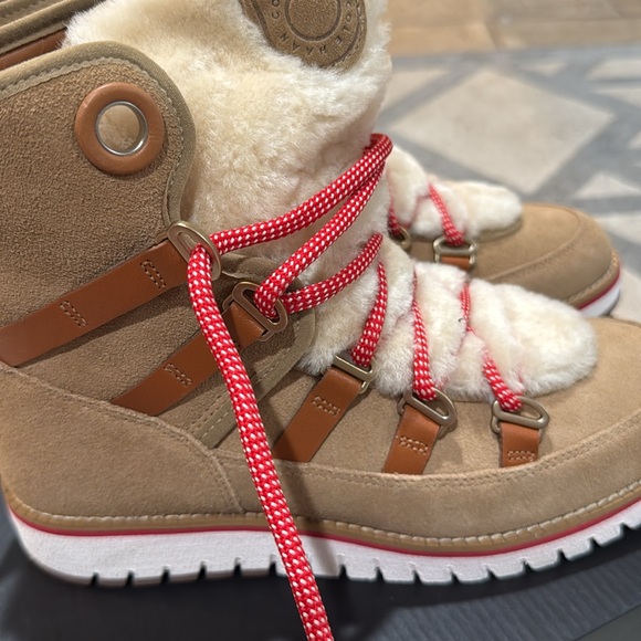 NIB Cole Haan ZeroGrand Hiker Boot Size 8 Tan/Red - Picture 4 of 9
